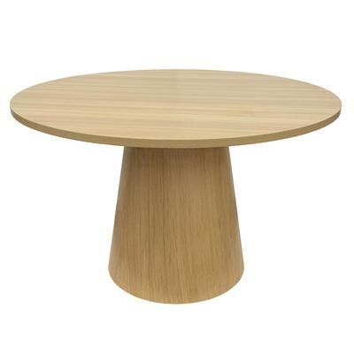 Tavolo da pranzo rotondo scandinavo 120 cm effetto legno chiaro