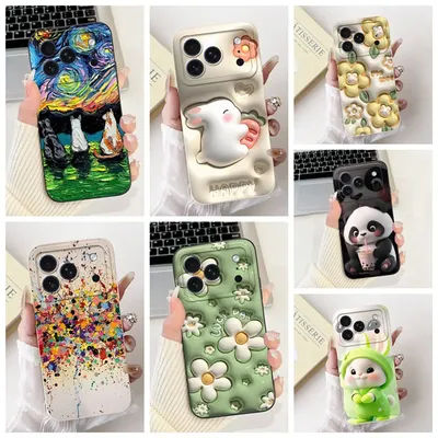 6.9 ''couverture pour iPhone 17 Pro Max étui en Silicone mignon dessin animé mode luxe drôle Cool peint boîtier A3257 A3525 A3526 A3527