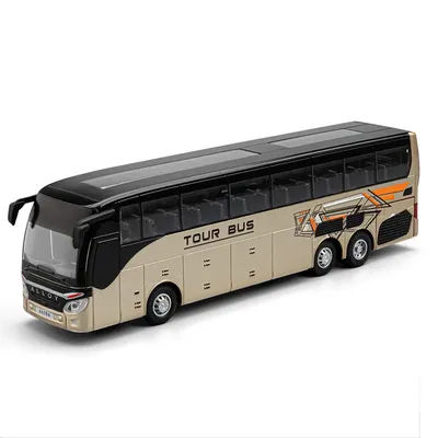 Bus à un étage longue Distance en alliage moulé sous pression, avec son et lumière, voiture de jouets pour enfants, haute Simulation, 1:30