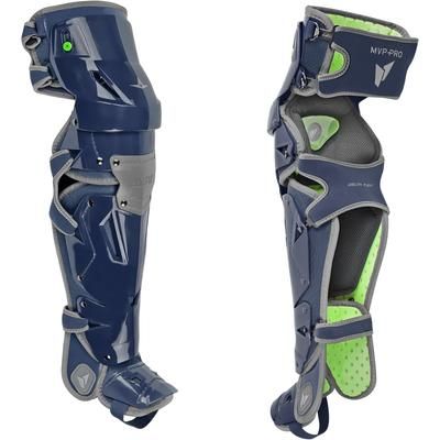 All Star MVP PRO Youth Baseball Catcher's Leg Guards Navy/Graphite
