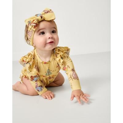 Disney Playtime With Pooh Luxe Baby Girl Soft & Stretchy Bamboo Bow Headbands - Newborn - 3T