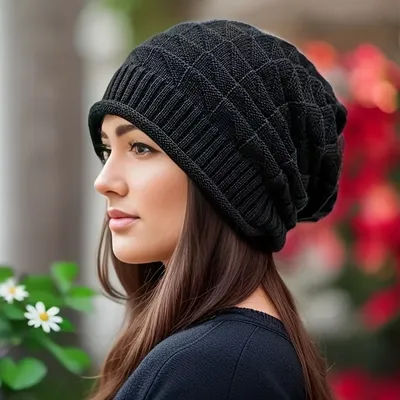 Bonnet épais et ample pour femme, avec chauffe-oreilles élastiques, lavable à la main, léger, à la mode, pour l'automne