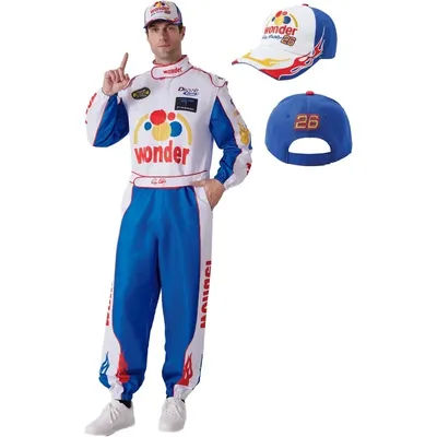 Ecoparty Supplies Men’s Race Car Driver Costume – Racing Jumpsuit with Hat for Halloween Cosplay Costume Parties, Events