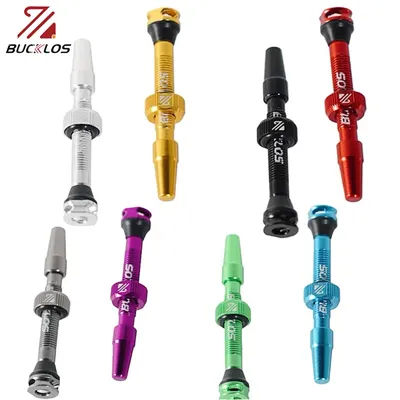 BUCKLOS Bike Tubeless Presta Valves 40/44/55/60/65/80/100MM Bicycle Presta Valve F/V Aluminum Alloy for Tubeless Road/MTB