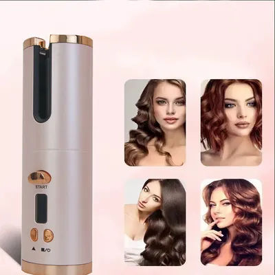 Automatic Smart Curling Iron Cordless Hair Curler Rotating Display Temperature Hairstyle Heating Travel Tools USB Rechargeable