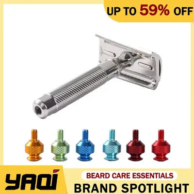 Yaqi Slant 37 Stainless Steel Lightweight 1.00mm Blade Gap Safety Razor For Mens 73MM Length Handle Provides Comfortable Grip