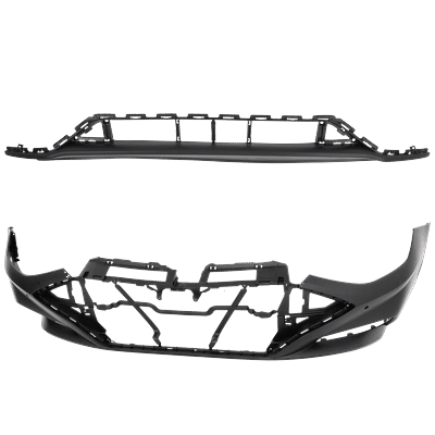 Replacement Bumper Cover Upper - Primed, Lower Textured, Front, & Lower, 1-year unlimited-mileage warranty SET-RH01030064PQ-B