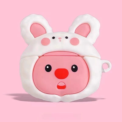 Loopy Beaver Rabbit Hat For Airpods 1 2 3 4 Pro, Pro 2 Silicone Case Cover With Accessories, Protective Earphone Case for Airpods 1 2