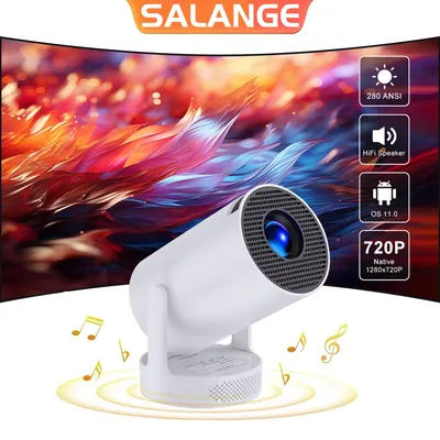 Salange HY300 Ultra 4K Android11 Projector WiFi6 BT5.4 Pocket Outdoor Home Theater Auto Vertical Keystone 2025 New 180 Rotation