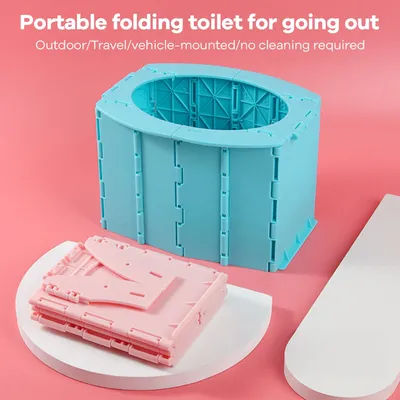 Foldable Kids Travel Potty Portable Car Toilet for Toddlers Collapsible Design Leak-Proof Emergency Toilet for Camping Road Trip
