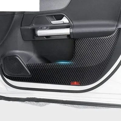 Autocollant en daim et Fiber de carbone pour porte, couverture Anti-coup de pied, tapis de Protection, pour Mercedes Benz EQA EQB 260 EQC 350 2020 – 2024