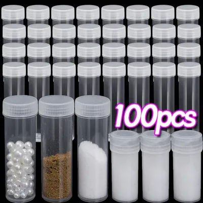 Mini Plastic Sample Bottle Transparent Refillable Bottles Medicine Pill Capsule Vials Cosmetic Containers for Storage Containers