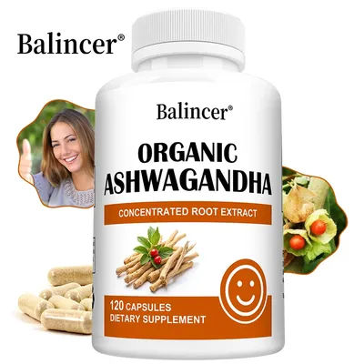 Organic Ashwagandha Capsules - with Black Pepper Extract - Relaxation, Cognitive Function, Healthy Stress Support