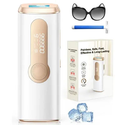 Haarlosy IPL Hair Removal Laser with Freezing Function, Painless Hair Removal Device with HR/SC/RA Functions 999900 Light Pulses
