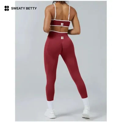 Sweaty Betty European American Naked Running Women Fitness Set Quick drying Tight Sports Top High Waist Hip Lifting Yoga Pants