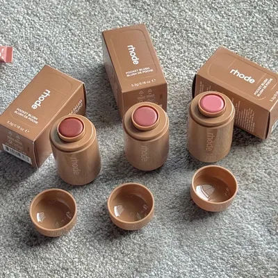 Rhode Makeup Ribbon Lemontini Lip Gloss Piggy Blusher Facial Cleanser Face Essence Skincare Products Make Up Mirror Storage Bag