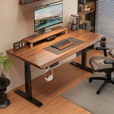 Solid Wood Electric Lifting Computer Desk Smart Gaming Table Home Office Study Desk Adjustable Workstation Ergonomic Furniture