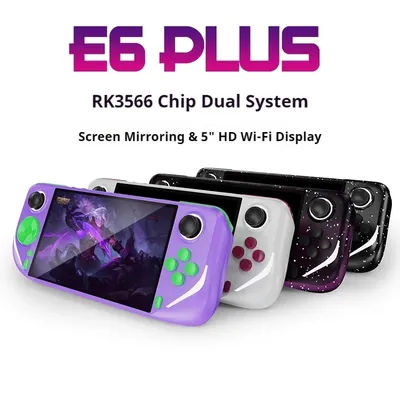 E6 Plus Handheld Game Console Rk3566 Dual System 5.0-Inch Multi-Touch High-Definition Large Screen Electronic Game Console Psp