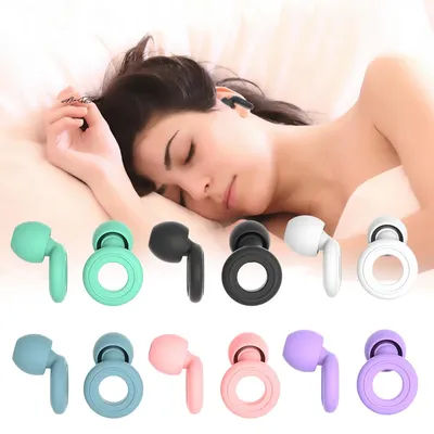 Soft Silicone Earplugs Set Noise Cancelling Comfortable Fit for Sleep Travel Deep Concentration Swimming - Silent Earbuds
