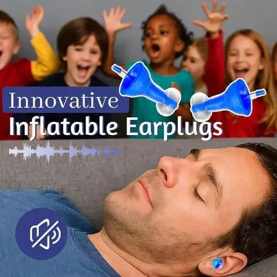 ‌1/2 Pair Reusable Noise Reduction Earplugs Soft Inflatable Ear Protection For Outdoor Nighttime Sleep Ear Plugs Comfortable ﻿