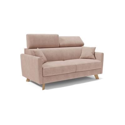 Divano letto con poggiatesta regolabili 160 cm rosa