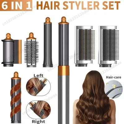 6 IN 1 Hair Styler Set 220V Blow Dryer Brush Hot Air Styler For Auto Curling Negative Ion Hair Styling Tools Best Gift for Women