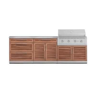 NewAge Outdoor Kitchens Stainless Steel 5-Piece Cabinet Set with 3 Drawer, 2-Door with Drawer, Performance Grill, Grill Cabinet and Countertop