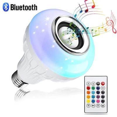 LED RGB Light Bulb With Bluetooth Speaker E27 Socket For Party And Bedroom Decor rgb And White