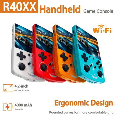 NEW ARRIVAL! R40XX Retro Handheld Console Classic Game 4.2 inch HD IPS Screen bult-in wifi Portable Video Player 4000mAh