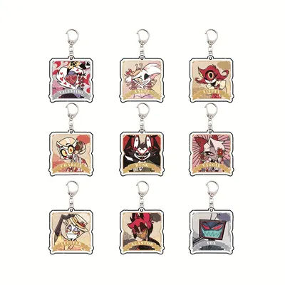 Anime Hazbin Hotel 2 6cm Acrylic Keyrings Lucifer /Husk Backpack Decorations Accessories Decor Gifts Exquisite Products