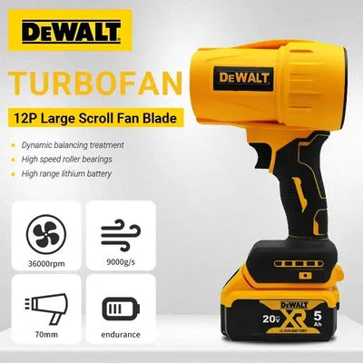 Dewalt 30000RPM Brush Air Hair Dryer Wireless Turbo Fan Handheld Violent Fan Dryer 20V Rechargeable Dust Removal Tool