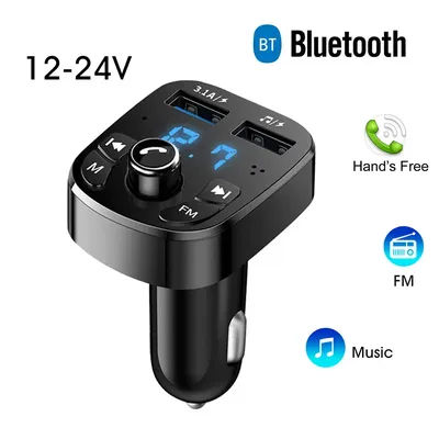 Lecteur Mp3 mains libres Bluetooth 5.0 pour voiture, double USB, chargeur rapide, transmetteur FM, Kit de voiture, prise de clé USB, Kit de voiture 12v-24v