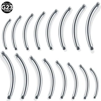 10Pcs/20Pcs/50Pcs G23 Titanium Curved Bar Parts Screw Barbell For Eyebrow Navel Piercing Post Only Piercing Accessories 14G 16G