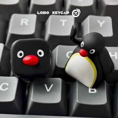 Penguin Personality Lobo Keycap Single Kawaii Resin Creative Mechanical Keyboard Cap Custom Replacement Attachment ESC OEM Gifts