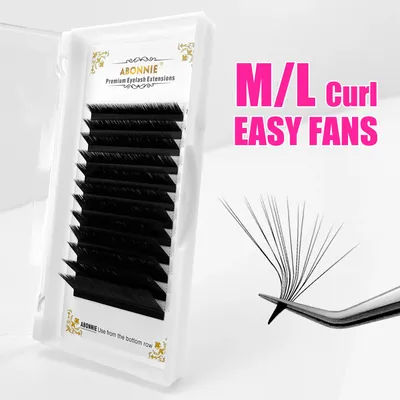 Abonnie M Curl Easy Fans Volume Lashes Extensions Auto Fans Eyelashes Extensions Fox Eye Lash Blooming Volume Cilios