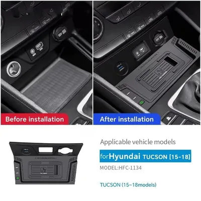 Chargeur sans fil de voiture pour Hyundai Tucson 2015 – 2022, chargeur de téléphone rapide 15w, support de téléphone, accessoires d'intérieur de voiture