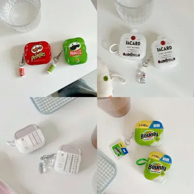 Pour airpods pro3 pro2 1234 kawaii chips de pomme de terre blanc rhum vin shaker tissu étui pour casque étui pour casque souple avec pendentif mignon