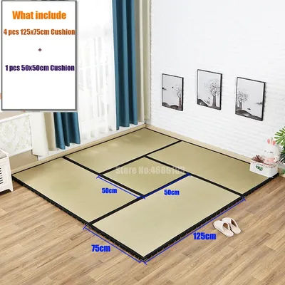 Japanese Style Natural Straw Cori Mattress, Unfoldable Tatami Floor Mat, 3cm Thickness, Environmental Protection