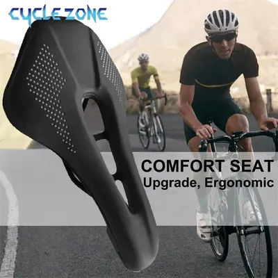 Ultralight Bicycle Seat Cushion Breathable MTB Bike Saddle PU Leather Waterproof Hollow Anti-static Saddle Cycling Bicycle Parts