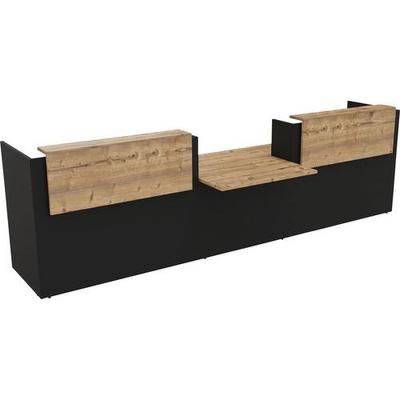 Banque D'accueil Filia + Pmr Centré 38 M Chêne Brut/noir - Buronomic