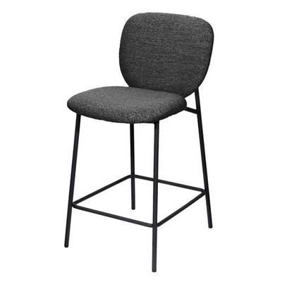 Tabouret Haut Twist Pied Noir Assise Anthracite - Meet By Paperflow