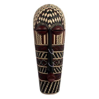Songye II,'Sese Wood and Recycled Glass Beaded Mask'