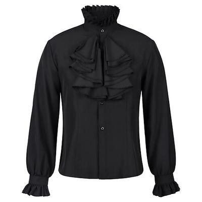 Punk Gotico Medievale Rinascimento Camicia Lunghe Cavaliere Tinta unica Costume Per uomo Reale Mascherata Feste Performance Mascherata Adulti Camicia