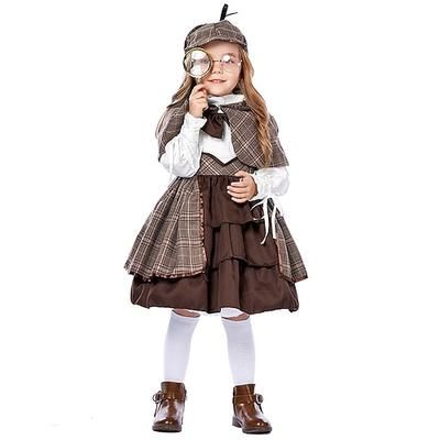 Regina delle nevi detective Costume Cosplay Abiti 5 pezzi Personaggio classico delle fiabe Cosplay Halloween for Ragazze Bambini Halloween Carnevale Mascherata
