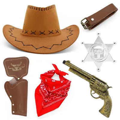 Medieval Cosplay Outfit Set Cowboy Holster Hat Toy Gun Cowboy Gun Belt Holster Clothing Accessories