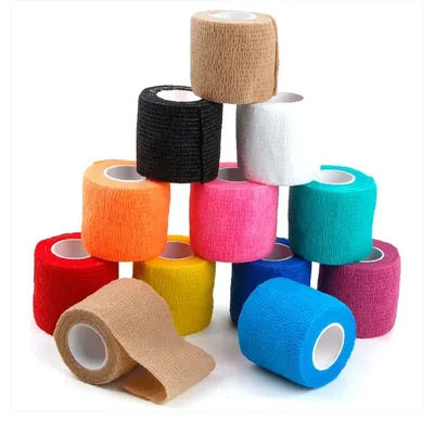 Wholesale 6/24/48Pcs Disposable Tattoo Bandage Grip TapeSelf-Adhesive Tattoo Grip Bandage Elastic Non-woven Wraps Tape