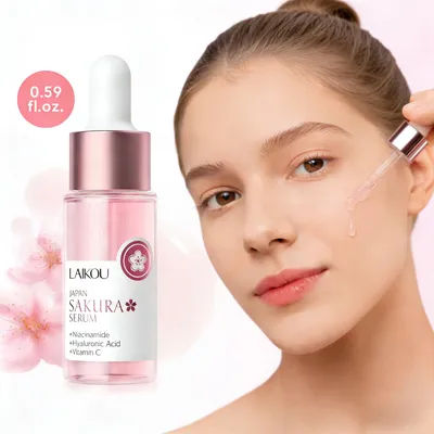 LAIKOU Sakura Face Serum Brightening Essence Shrink Pores Hydrating Moisturizing Repair Skin Care