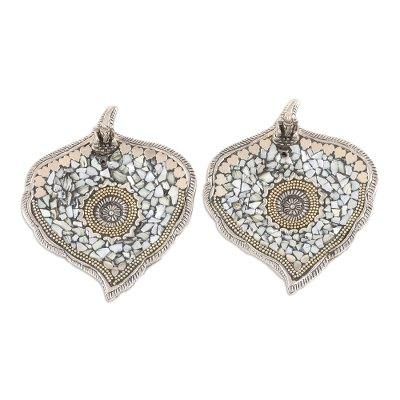 White Betel,'Artisan Crafted Leaf-Shaped Incense Holder (Pair)'