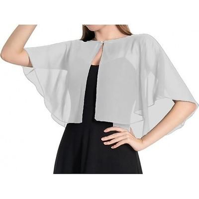 Coprispalle Scialli della Madre Scialli della Sposa Mantella Elegante Puro Casual Quotidiano Senza Maniche Chiffon Stole da matrimonio Con Colore puro Per Quotidiano Estate