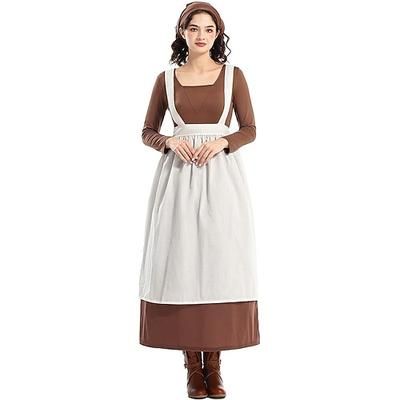 250° anniversario USA 19° secolo anni 1800 Lunghezza alla caviglia Abito da prateria Set cuffia e grembiule Lunghe Ragazza pioniera Coloniale Pioniere Guerra rivoluzionaria Costume Per donna